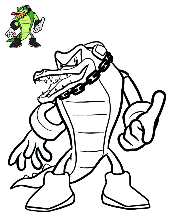 Coloriage Vector le Crocodile Sonic - Sonic à imprimer